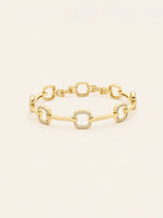 Pulseira Elos Quadrados em Ouro