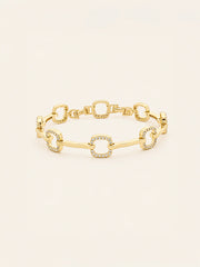 Pulseira Elos Quadrados em Ouro