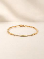 Pulseira Slim com Zircônias em Ouro