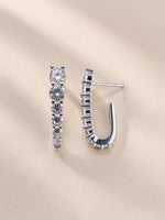 Brinco Ear Hook com Zircônias em Ródio Branco