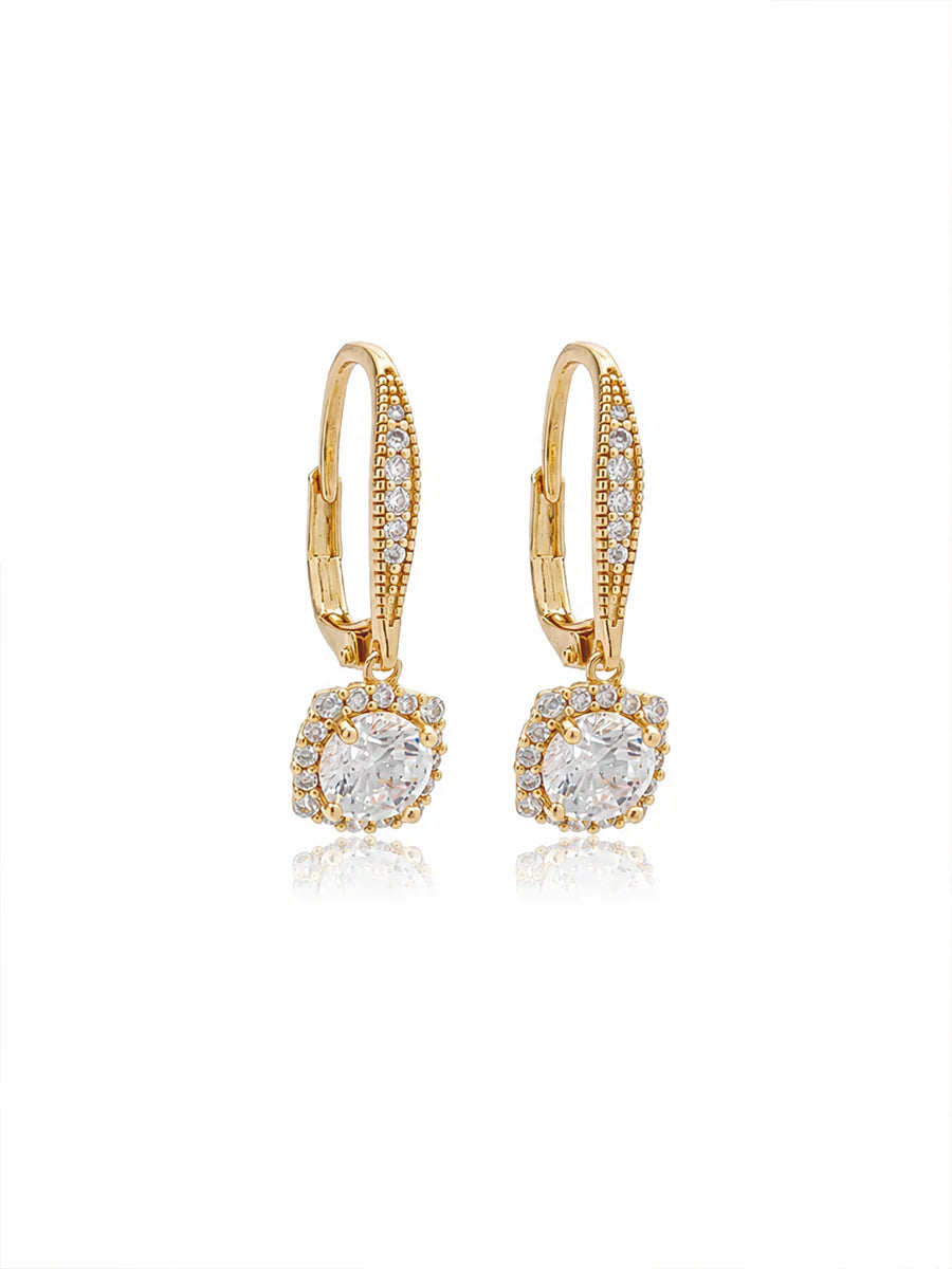 Brinco Argola com Zircônia em Ouro