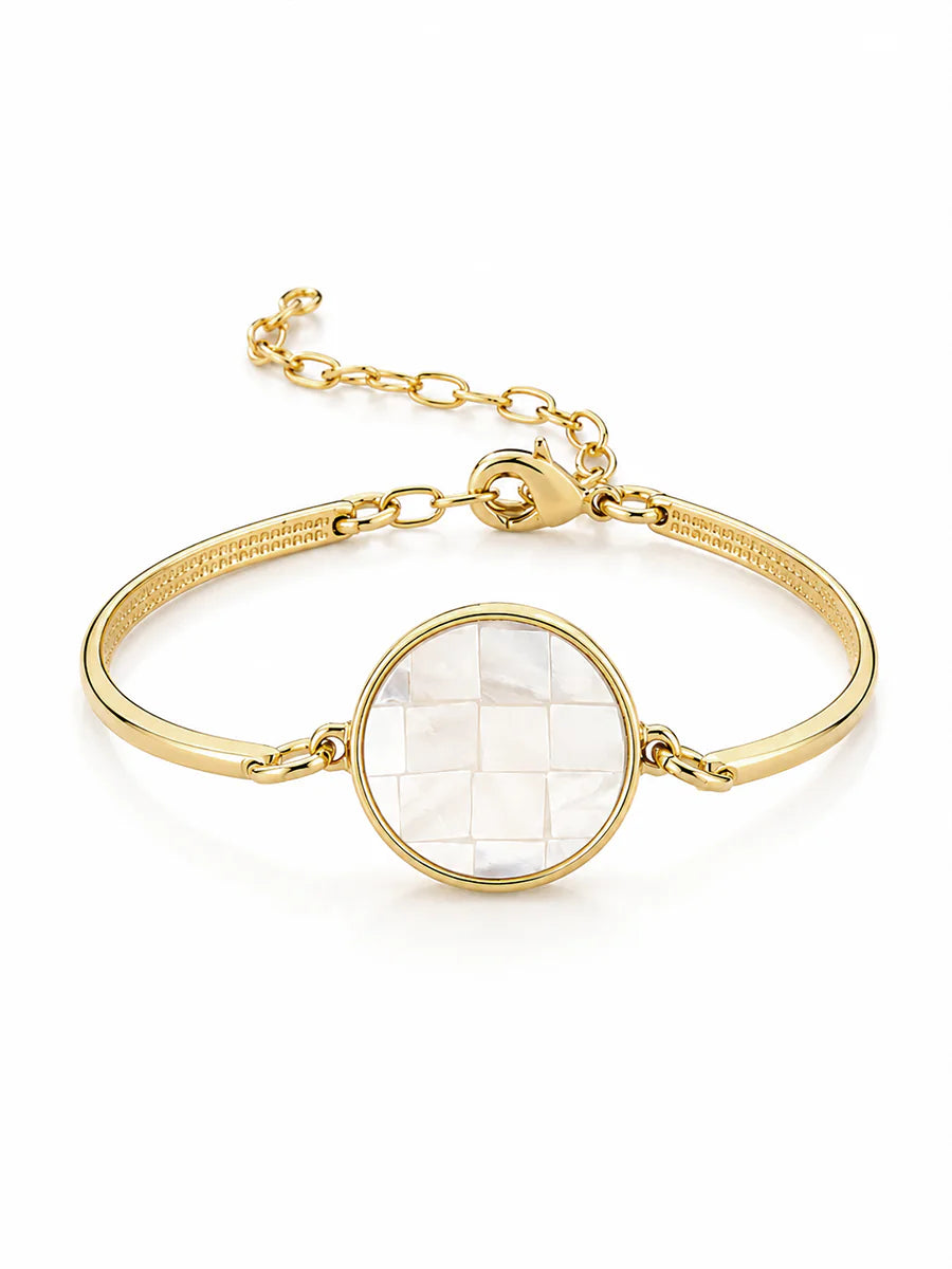 Pulseira com Madrepérola Mosaico em Ouro