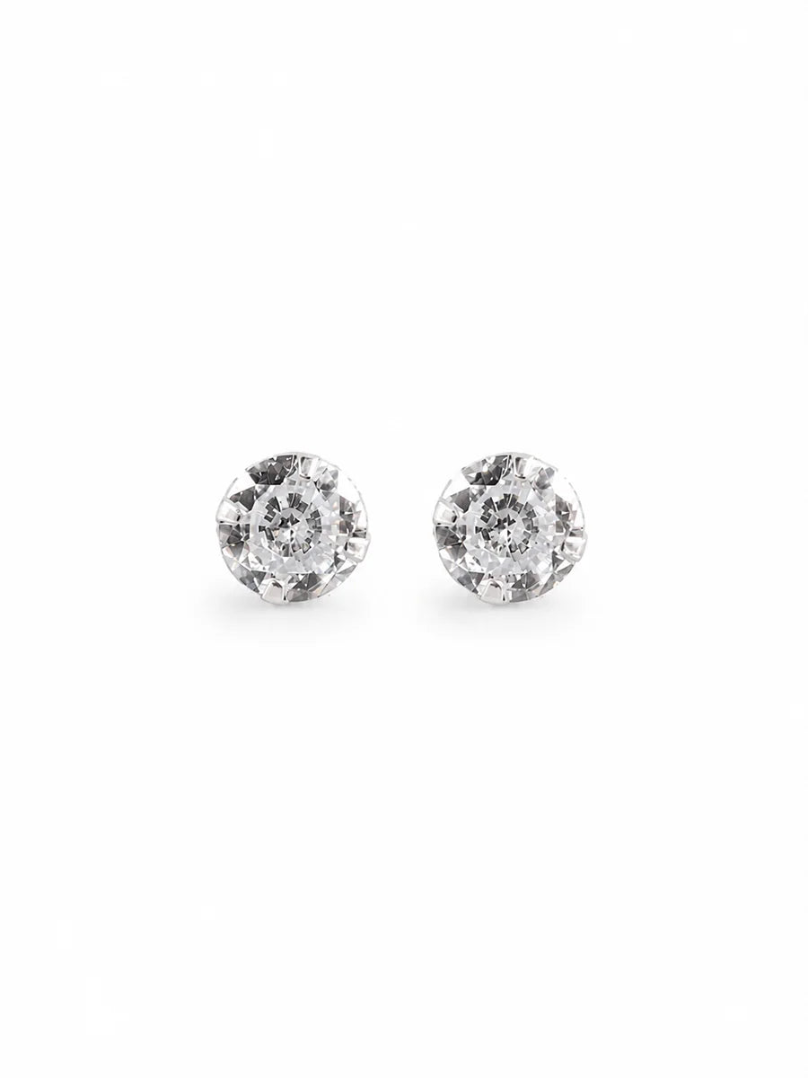 Brinco Ponto de Luz Zircônia 6mm em Prata 925