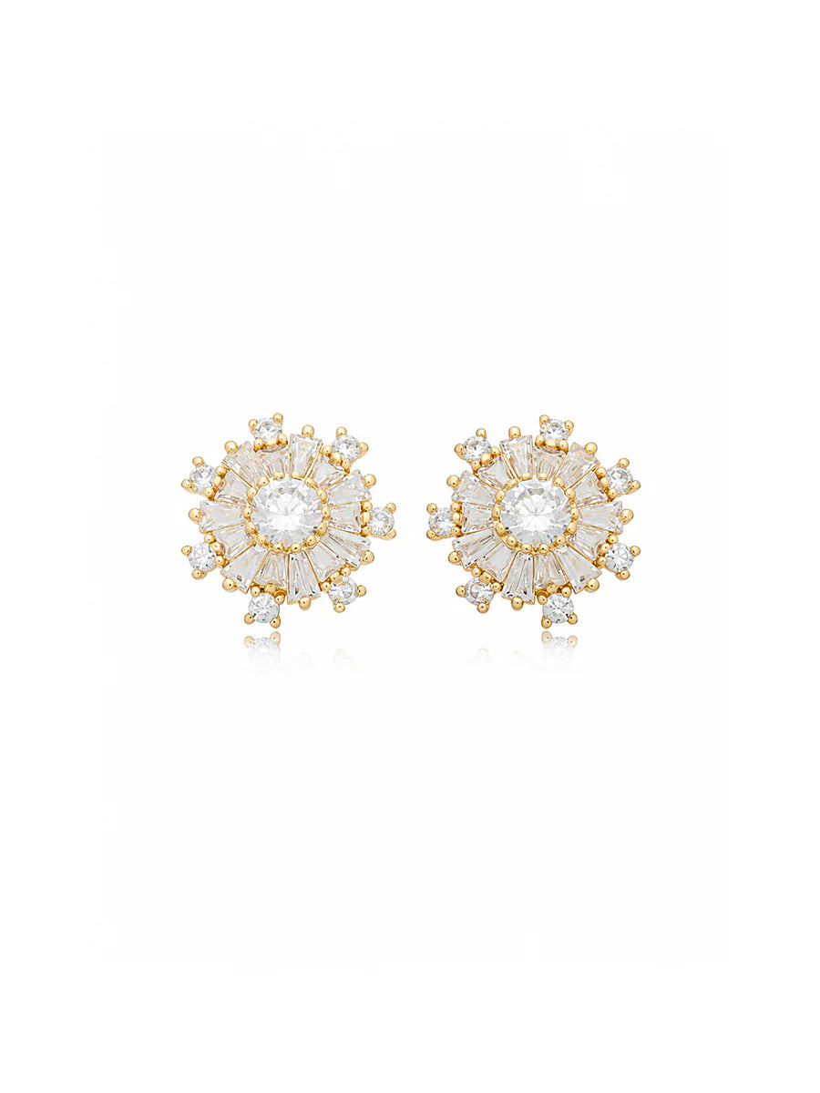 Brinco Mandala com Zircônias em Ouro