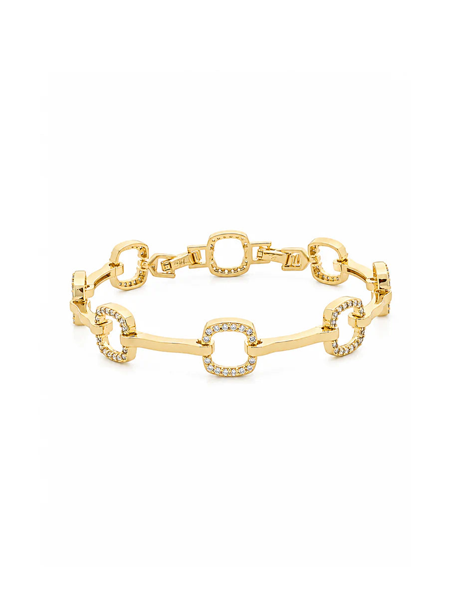Pulseira Elos Quadrados em Ouro