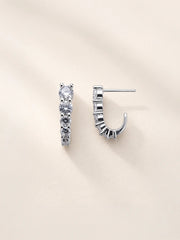 Brinco Ear Hook Pequeno em Ródio