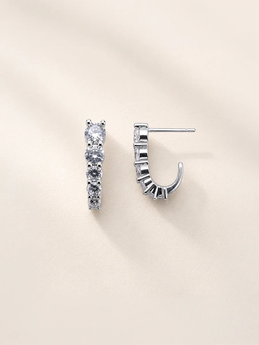 Brinco Ear Hook Pequeno em Ródio