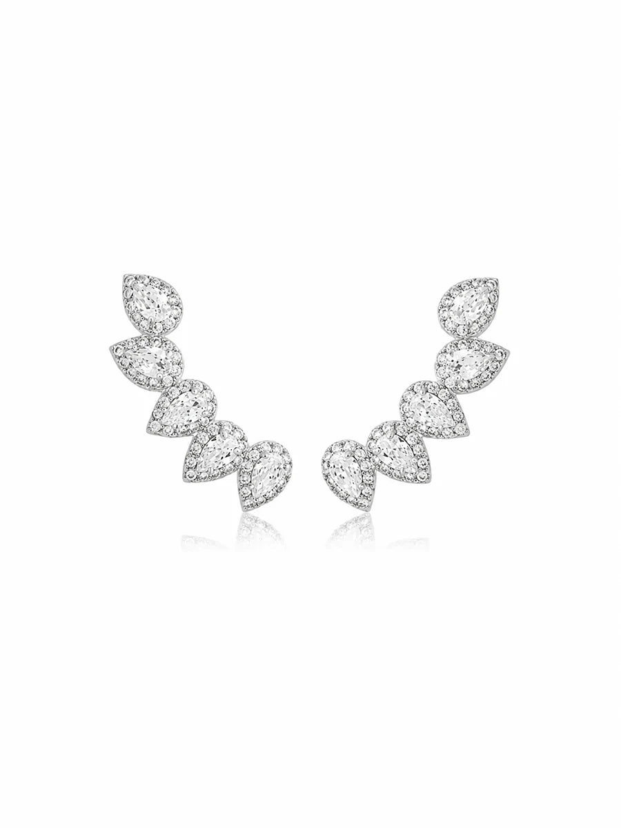 Brinco Ear Cuff com Zircônias em Ouro