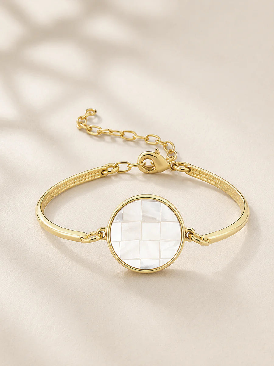Pulseira com Madrepérola Mosaico em Ouro